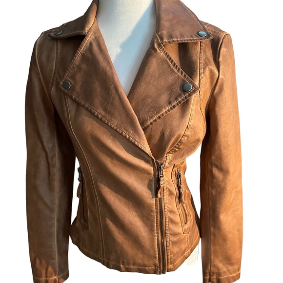 ❄️ Max Studio Moto Faux leather jacket XS - Picture 2 of 12